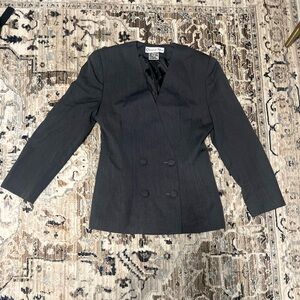 Dior Double-Breasted Pinstripe Blazer in Charcoal